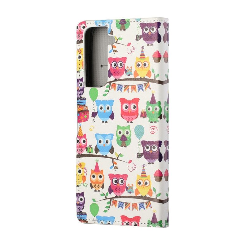 Etui Folio Samsung Galaxy S21 5G Wiele Sów Etui Ochronne