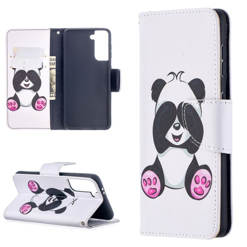 Etui Folio Samsung Galaxy S21 5G Zabawna Panda Etui Ochronne