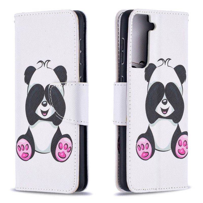 Etui Folio Samsung Galaxy S21 5G Zabawna Panda Etui Ochronne