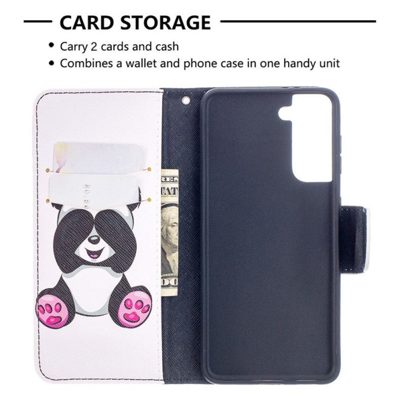 Etui Folio Samsung Galaxy S21 5G Zabawna Panda Etui Ochronne