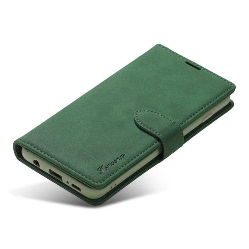 Etui Folio Samsung Galaxy S21 5G Zielony Czarny Imitacja Skóry Forwenw Etui Ochronne