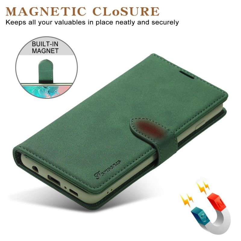 Etui Folio Samsung Galaxy S21 5G Zielony Czarny Imitacja Skóry Forwenw Etui Ochronne