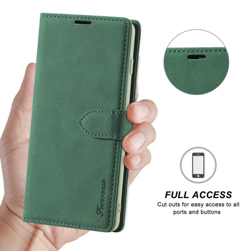 Etui Folio Samsung Galaxy S21 5G Zielony Czarny Imitacja Skóry Forwenw Etui Ochronne