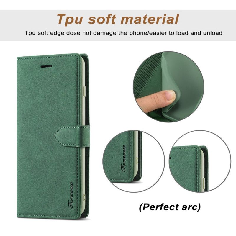 Etui Folio Samsung Galaxy S21 5G Zielony Czarny Imitacja Skóry Forwenw Etui Ochronne