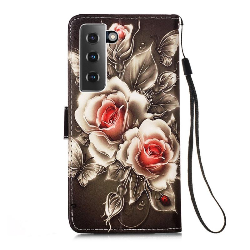 Etui Folio Samsung Galaxy S21 5G Złote Róże