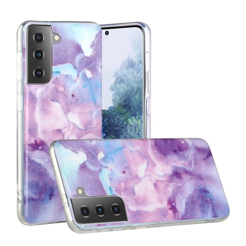 Etui Samsung Galaxy S21 5G Biały Czarny Designerski Marmur Etui Ochronne