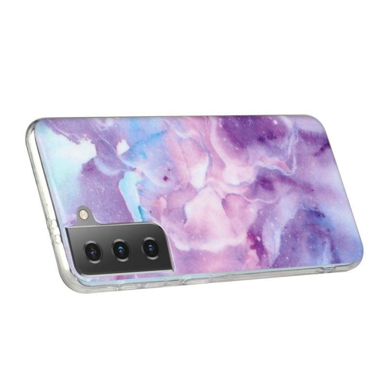 Etui Samsung Galaxy S21 5G Biały Czarny Designerski Marmur Etui Ochronne