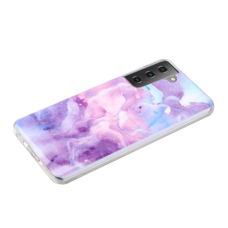 Etui Samsung Galaxy S21 5G Biały Czarny Designerski Marmur Etui Ochronne