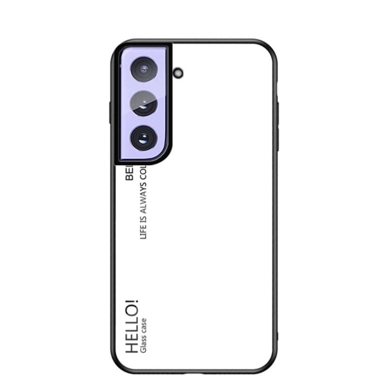 Etui Samsung Galaxy S21 5G Biały Czarny Witam Szkło Hartowane