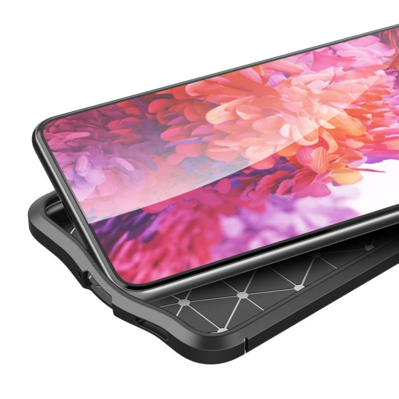 Etui Samsung Galaxy S21 5G Czerwony Czarny Efekt Skóry Z Podwójną Linią Liczi