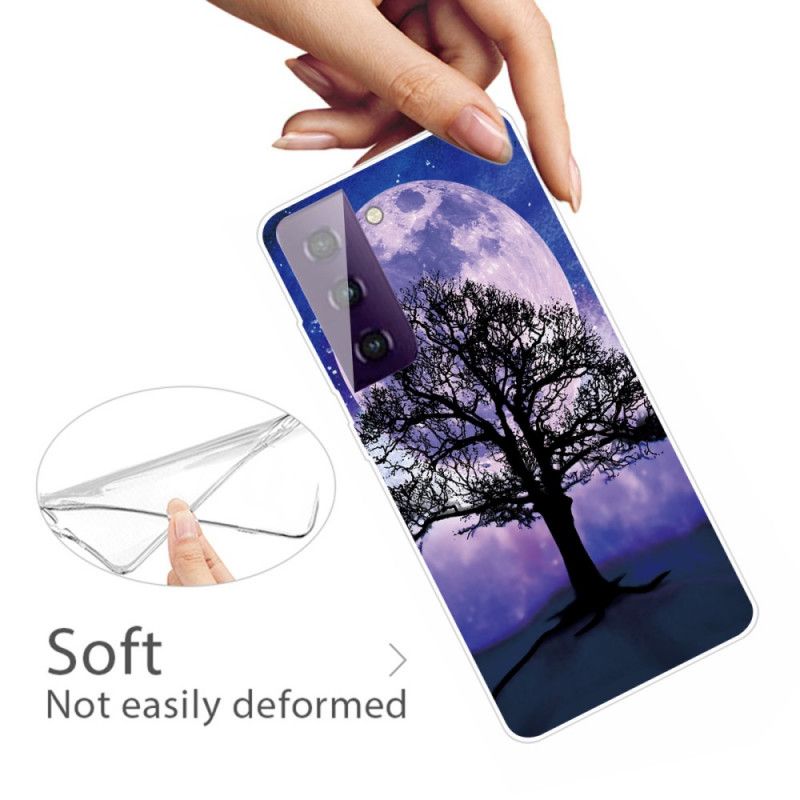 Etui Samsung Galaxy S21 5G Drzewo I Księżyc Etui Ochronne