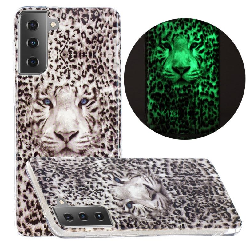 Etui Samsung Galaxy S21 5G Fluorescencyjny Lampart