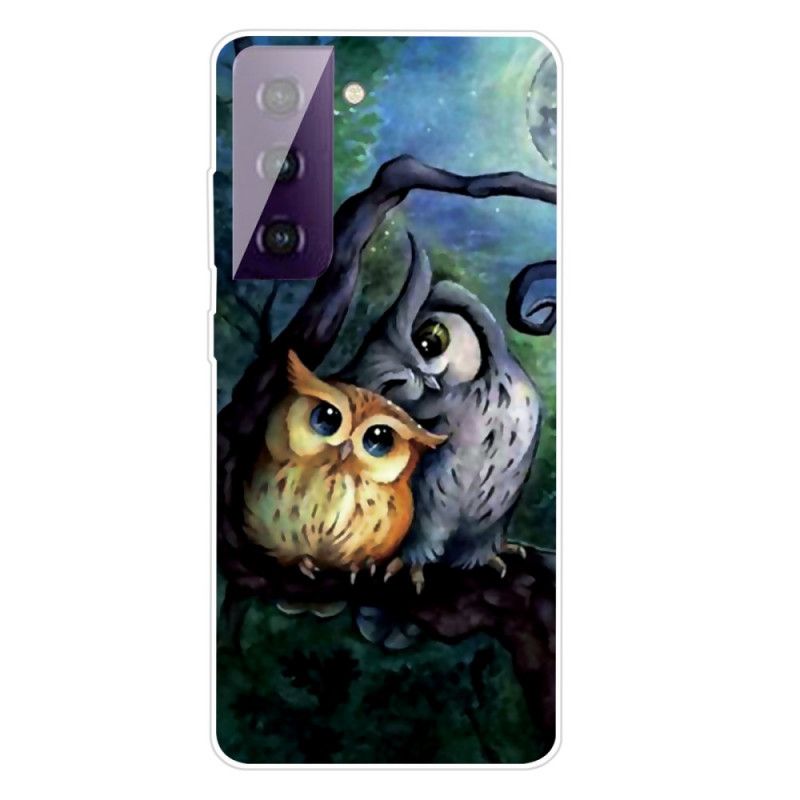 Etui Samsung Galaxy S21 5G Malowanie Sowy Etui Ochronne