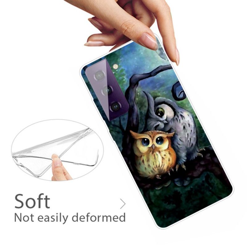 Etui Samsung Galaxy S21 5G Malowanie Sowy Etui Ochronne