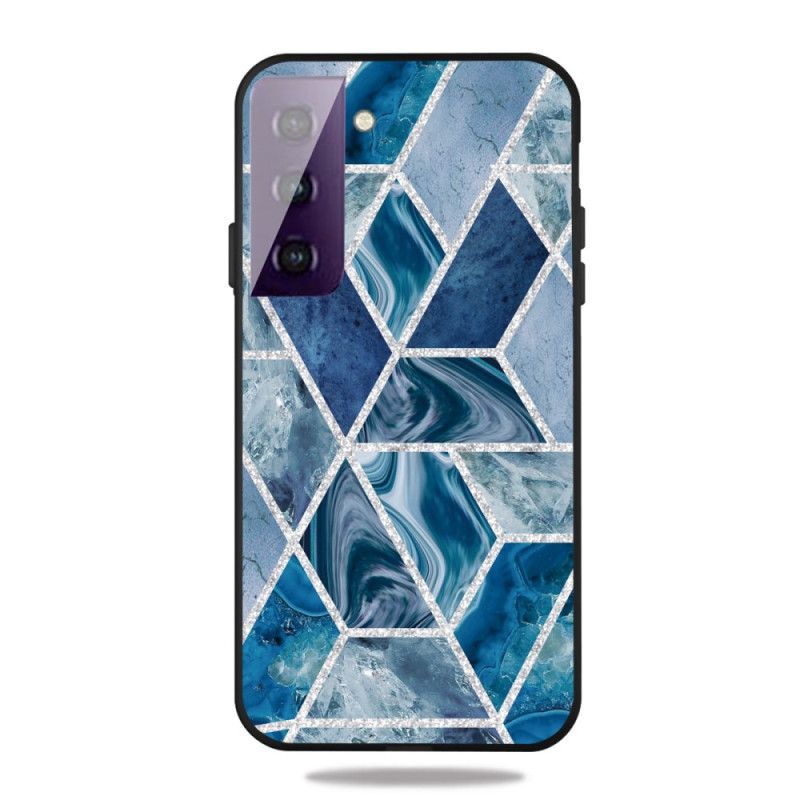 Etui Samsung Galaxy S21 5G Różowy Biały Marmurowy Brokat Etui Ochronne