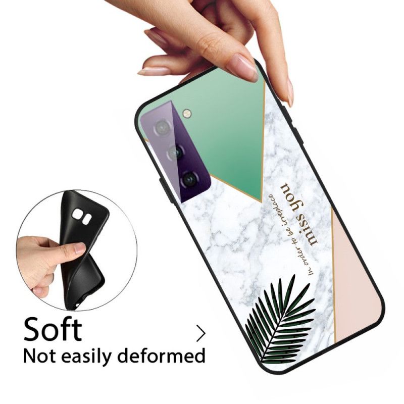 Etui Samsung Galaxy S21 5G Różowy Biały Stylizowany Marmur