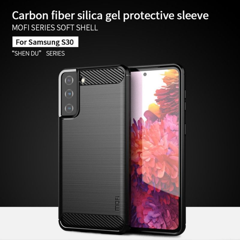 Etui Samsung Galaxy S21 5G Szary Czarny Mofi Szczotkowane Włókno Węglowe Etui Ochronne