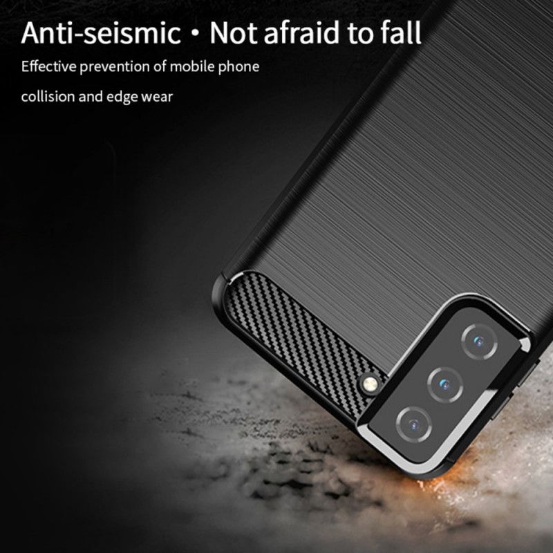 Etui Samsung Galaxy S21 5G Szary Czarny Mofi Szczotkowane Włókno Węglowe Etui Ochronne