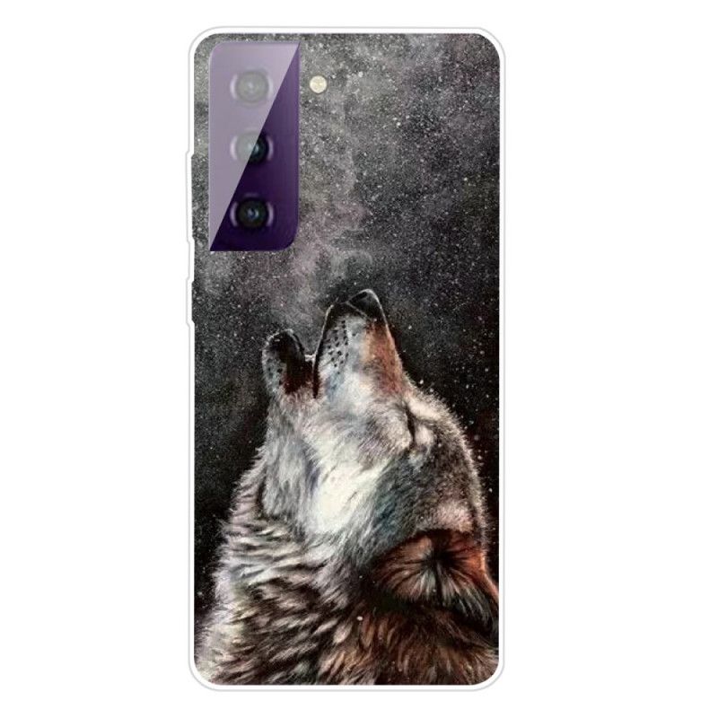 Etui Samsung Galaxy S21 5G Szary Czarny Wysublimowany Wilk