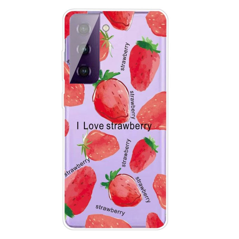 Etui Samsung Galaxy S21 5G Truskawki / Kocham Truskawki