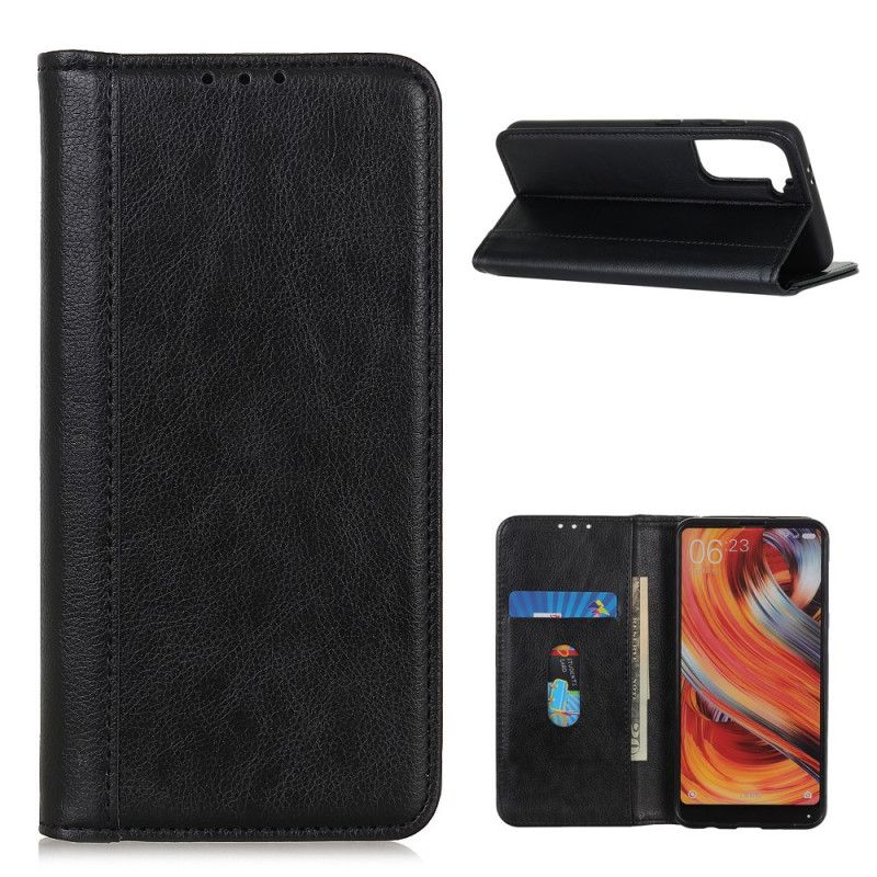 Flip Kotelot Samsung Galaxy S21 5G Zielony Czarny Elegancka Dwoina Z Liczi Etui Ochronne