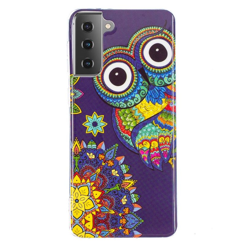 Futerały Samsung Galaxy S21 5G Etui na Telefon Fluorescencyjna Sowa Mandala