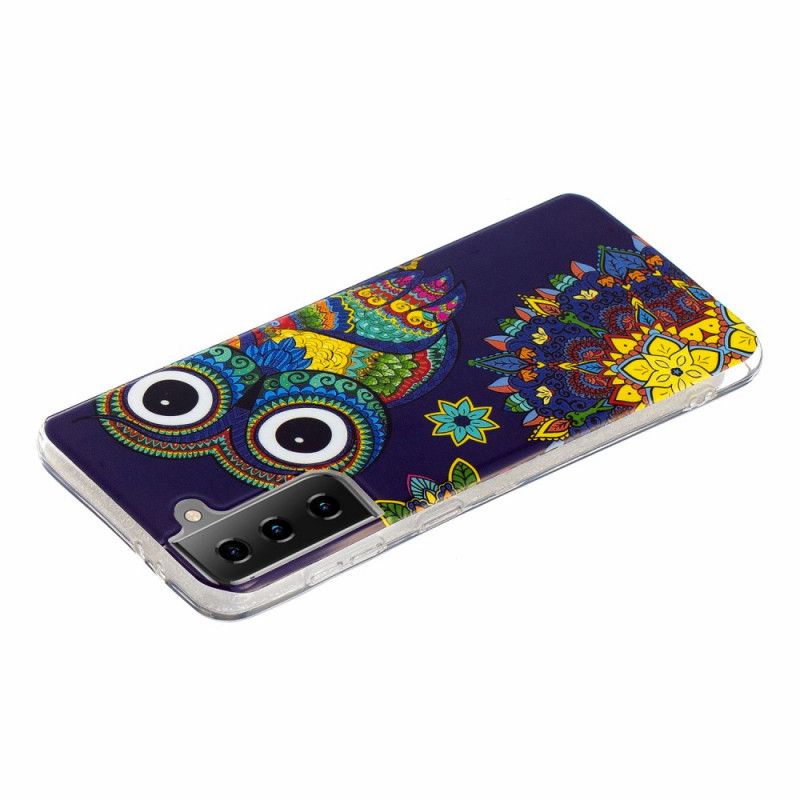 Futerały Samsung Galaxy S21 5G Etui na Telefon Fluorescencyjna Sowa Mandala