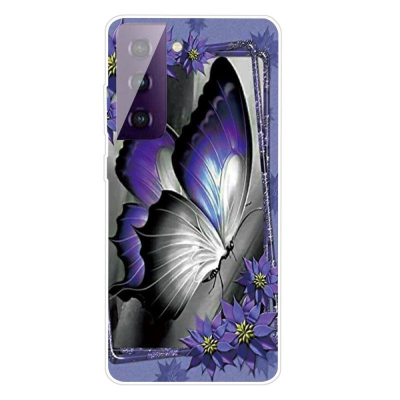 Futerały Samsung Galaxy S21 5G Etui na Telefon Motyl Królewski