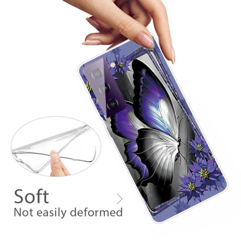 Futerały Samsung Galaxy S21 5G Etui na Telefon Motyl Królewski