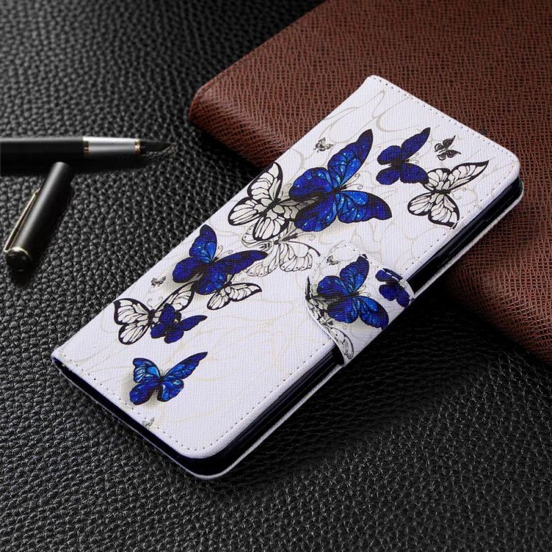 Etui Folio Xiaomi Redmi Note 9S / Note 9 Pro Biały Czarny Niesamowite Motyle Etui Ochronne