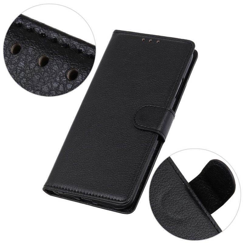 Etui Folio Xiaomi Redmi Note 9S / Note 9 Pro Czarny Efekt Skóry Lychee Premium