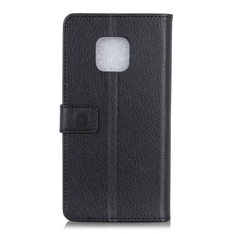 Etui Folio Xiaomi Redmi Note 9S / Note 9 Pro Czarny Liczi Teksturowane Etui Ochronne