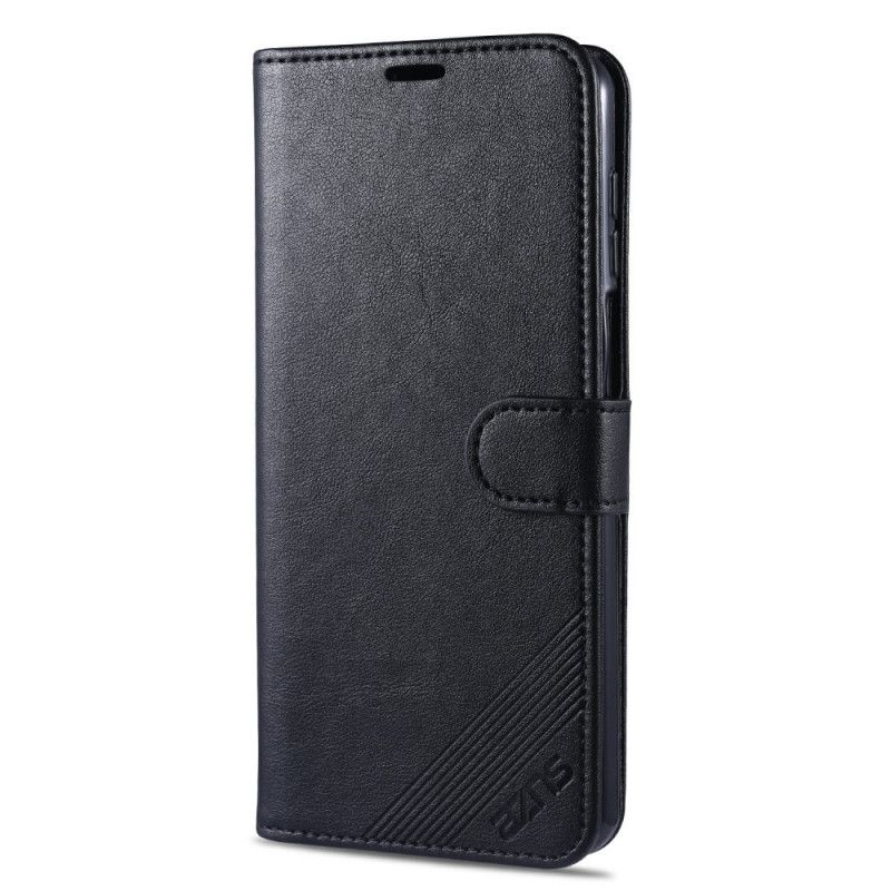 Etui Folio Xiaomi Redmi Note 9S / Note 9 Pro Czerwony Czarny Azns Imitacja Skóry Etui Ochronne