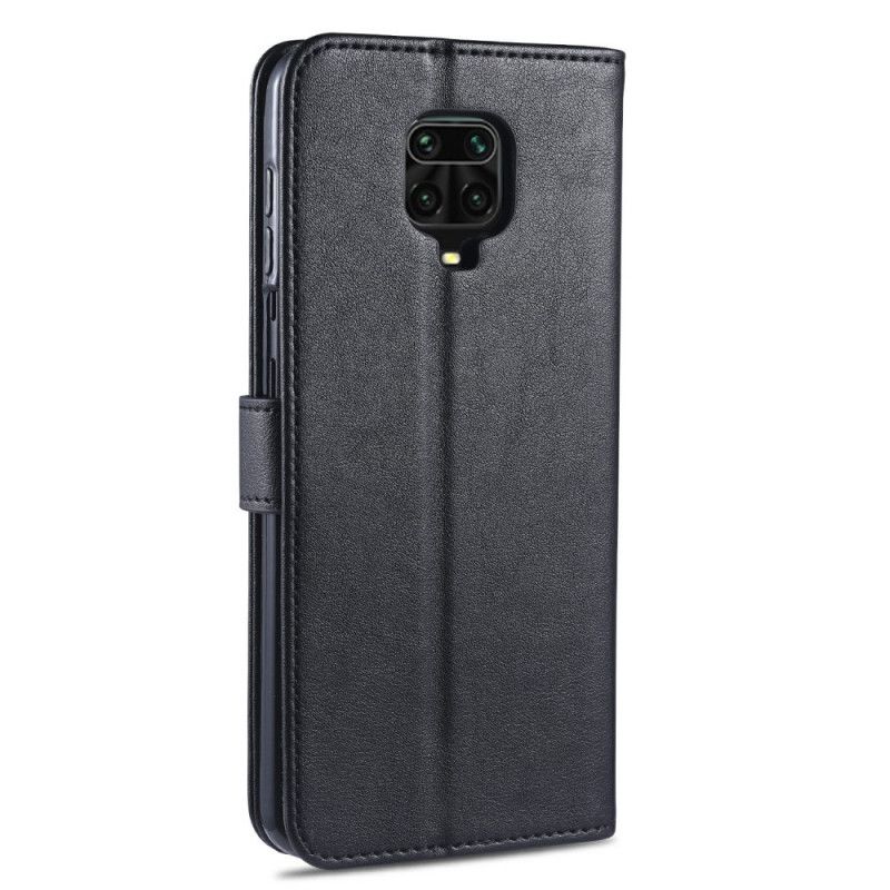 Etui Folio Xiaomi Redmi Note 9S / Note 9 Pro Czerwony Czarny Azns Imitacja Skóry Etui Ochronne