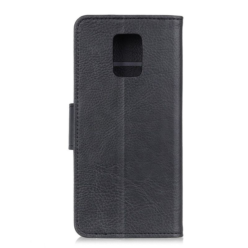 Etui Folio Xiaomi Redmi Note 9S / Note 9 Pro Czerwony Czarny Imitacja Skóry Ultra Liczi