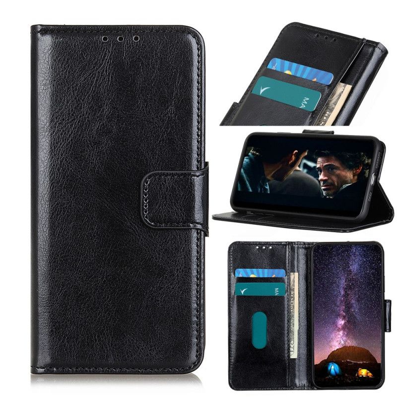 Etui Folio Xiaomi Redmi Note 9S / Note 9 Pro Czerwony Czarny Klasyczna Sztuczna Skóra Etui Ochronne