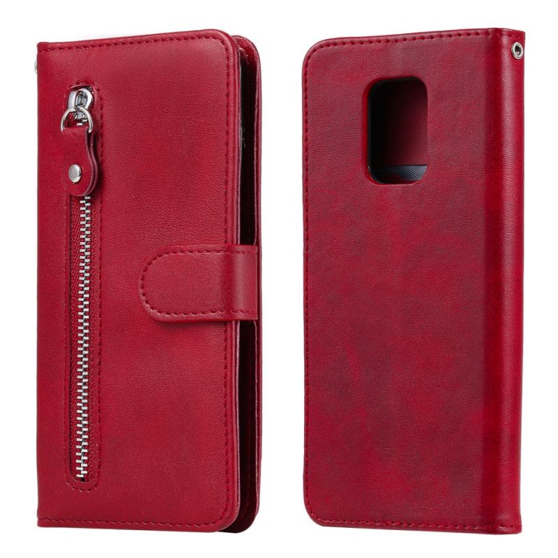 Etui Folio Xiaomi Redmi Note 9S / Note 9 Pro Czerwony Czarny Portfel Etui Ochronne