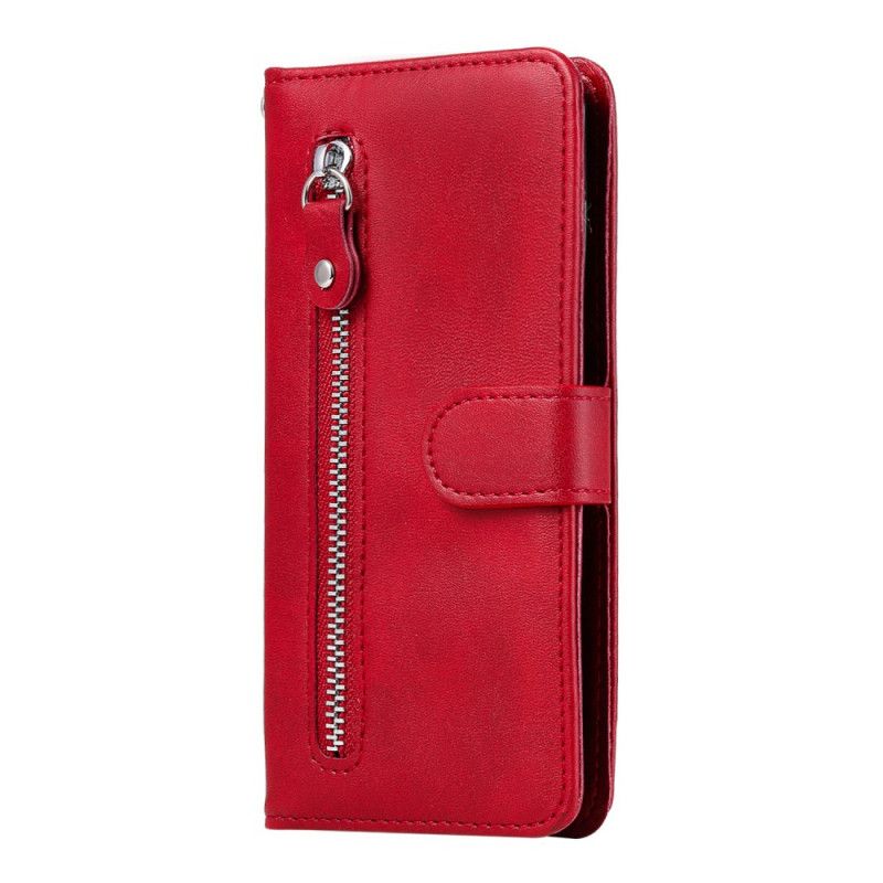 Etui Folio Xiaomi Redmi Note 9S / Note 9 Pro Czerwony Czarny Portfel Etui Ochronne