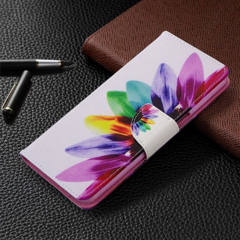 Etui Folio Xiaomi Redmi Note 9S / Note 9 Pro Kwiat Akwareli