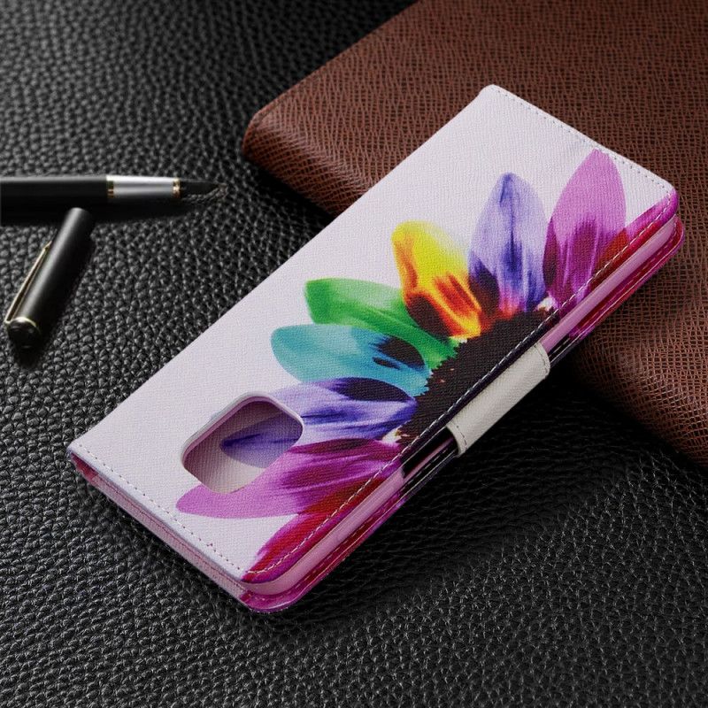 Etui Folio Xiaomi Redmi Note 9S / Note 9 Pro Kwiat Akwareli