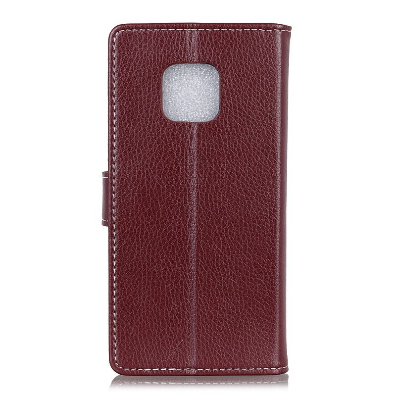 Etui Folio Xiaomi Redmi Note 9S / Note 9 Pro Srebrny Czarny Szyty Efekt Skóry Liczi