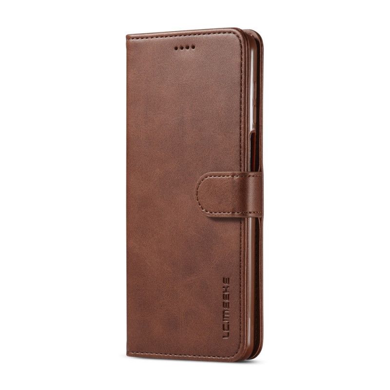 Etui Folio Xiaomi Redmi Note 9S / Note 9 Pro Szary Czarny Imitacja Skóry Lcimeeke