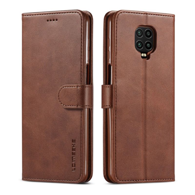 Etui Folio Xiaomi Redmi Note 9S / Note 9 Pro Szary Czarny Imitacja Skóry Lcimeeke