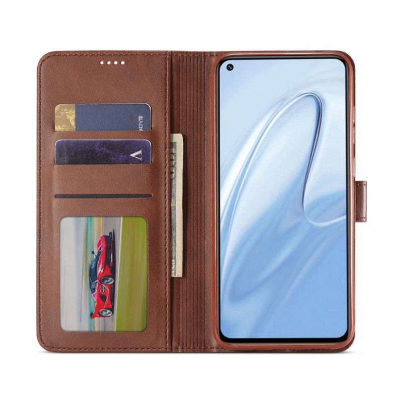 Etui Folio Xiaomi Redmi Note 9S / Note 9 Pro Szary Czarny Imitacja Skóry Lcimeeke