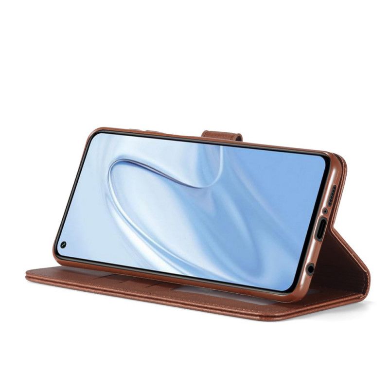 Etui Folio Xiaomi Redmi Note 9S / Note 9 Pro Szary Czarny Imitacja Skóry Lcimeeke