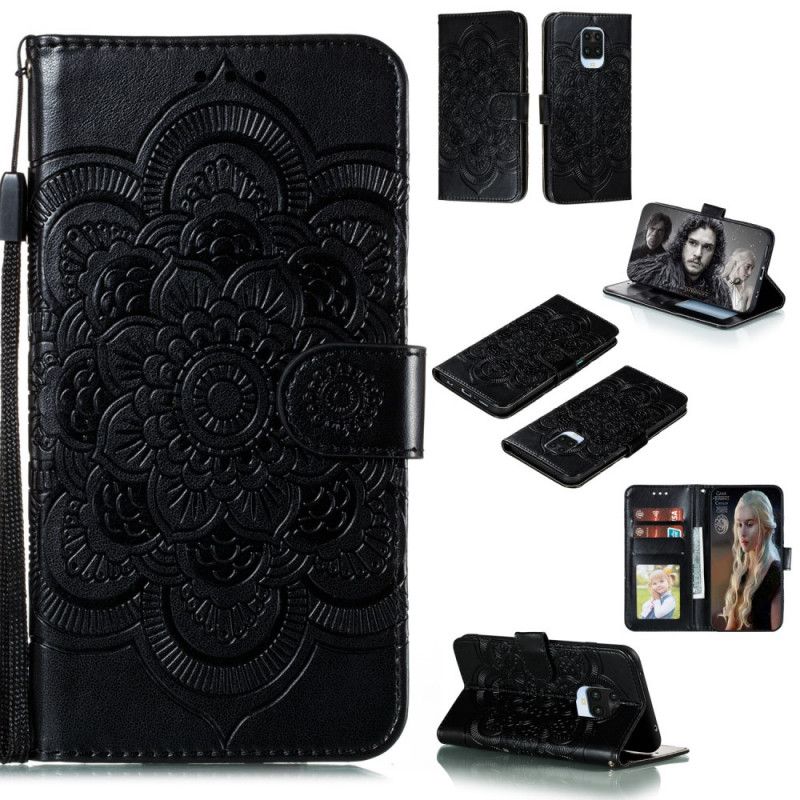 Etui Folio Xiaomi Redmi Note 9S / Note 9 Pro Szary Czarny Pełna Mandala