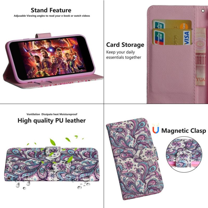 Etui Folio Xiaomi Redmi Note 9S / Note 9 Pro Wzorzyste Kwiaty Etui Ochronne