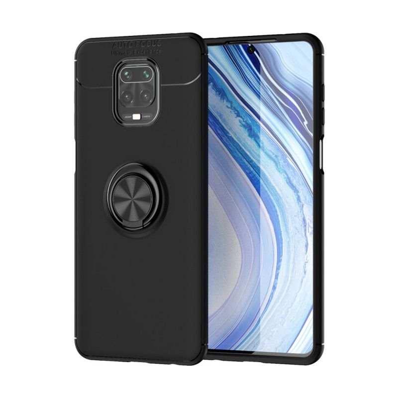 Etui Xiaomi Redmi Note 9S / Note 9 Pro Czerwony Czarny Obrotowy Pierścień