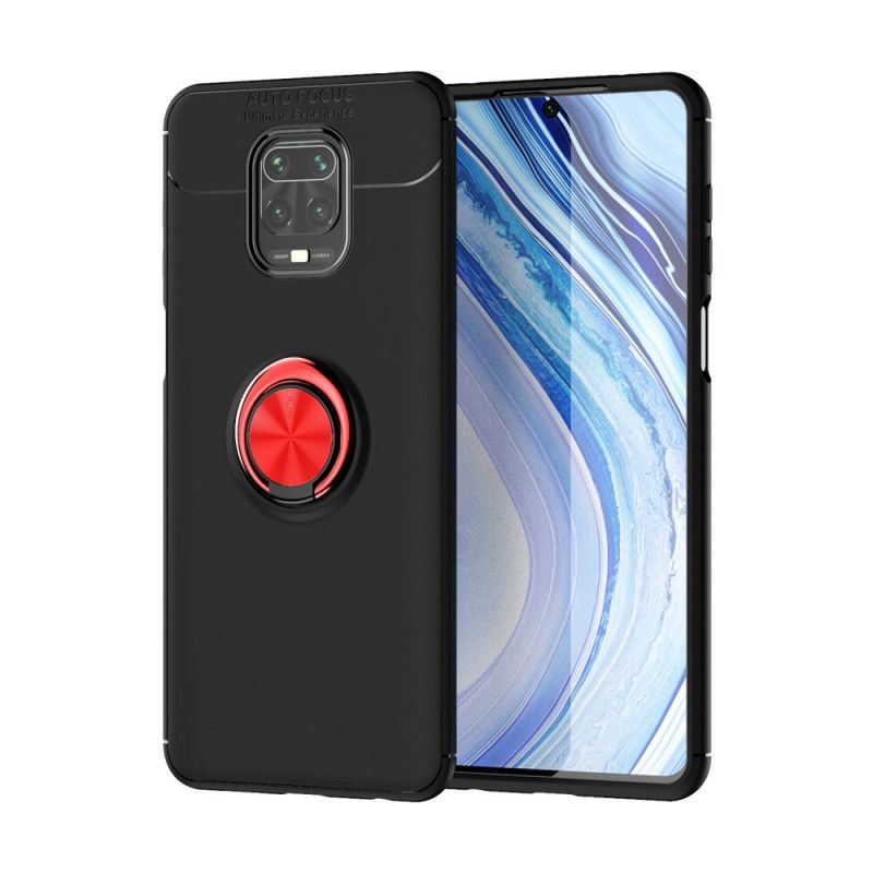 Etui Xiaomi Redmi Note 9S / Note 9 Pro Czerwony Czarny Obrotowy Pierścień