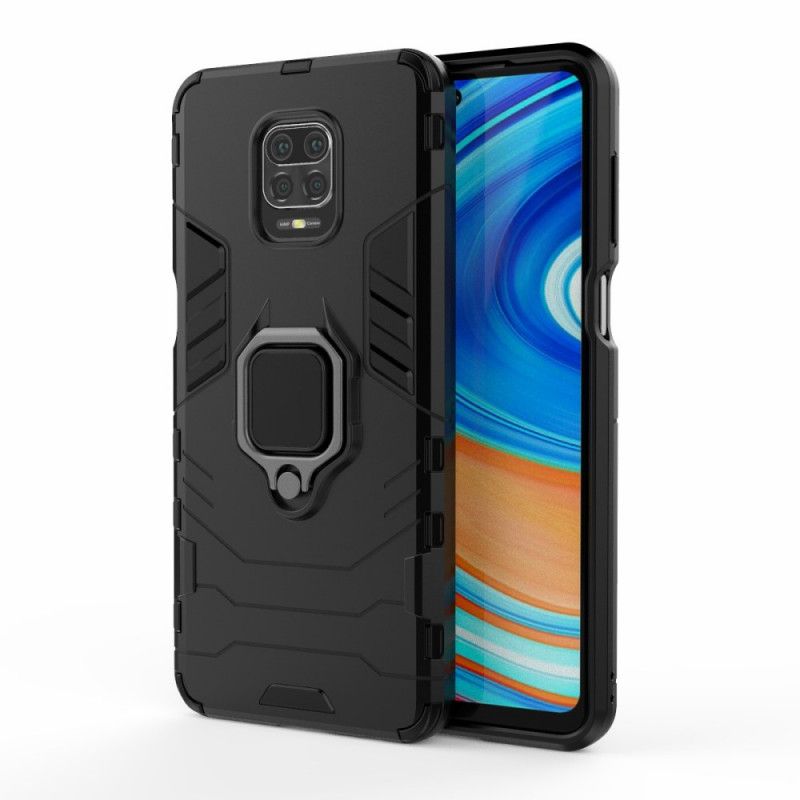 Etui Xiaomi Redmi Note 9S / Note 9 Pro Czerwony Czarny Pierścień Oporowy